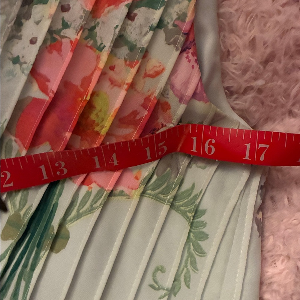 TED BAKER 💚 Floral Pleated Sleeveless Dress US s 6 - Picture 12 of 13